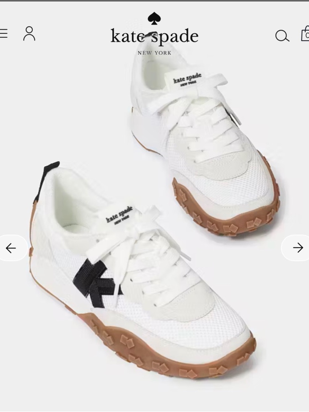 Kate spade K as in Kate White & Black Mesh & Leather Sneakers - Picture 4 of 10